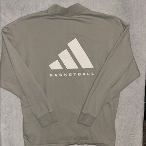 Adidas Men's Long Sleeve Gray Tee